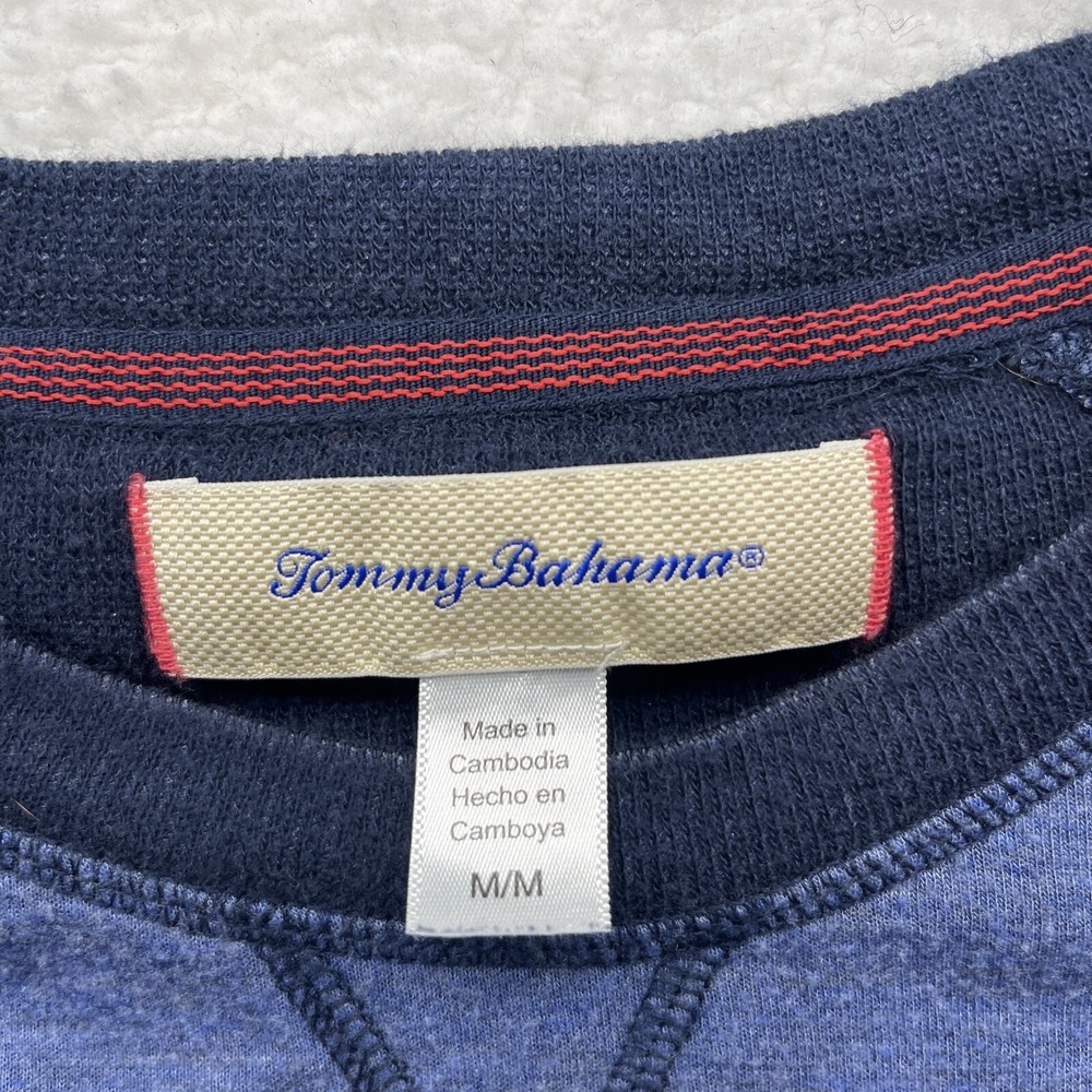 Tommy Bahama Shirt Mens Medium Blue Long Sleeve Crew Neck Pullover Polyester - Picture 7 of 16